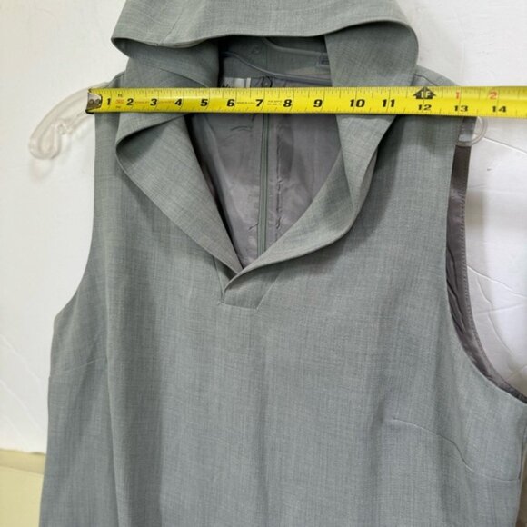 Fleur Bleue NEW Vintage Y2K Canada Hoodie Sheath Dress Sleeveless Hood Slits 12 - Picture 13 of 16